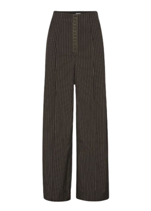 Pinstripe wide leg buks Chicory Coffee Comb. ROTATE By Birger Christensen 